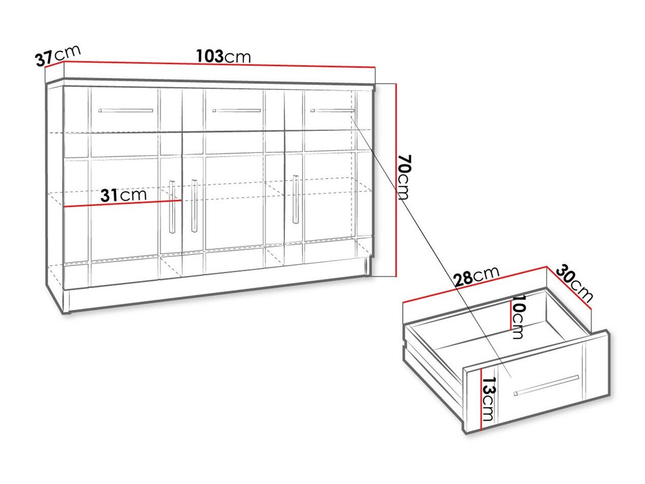 Kommoden Bacces I (Sonoma Eichenholzoptik)