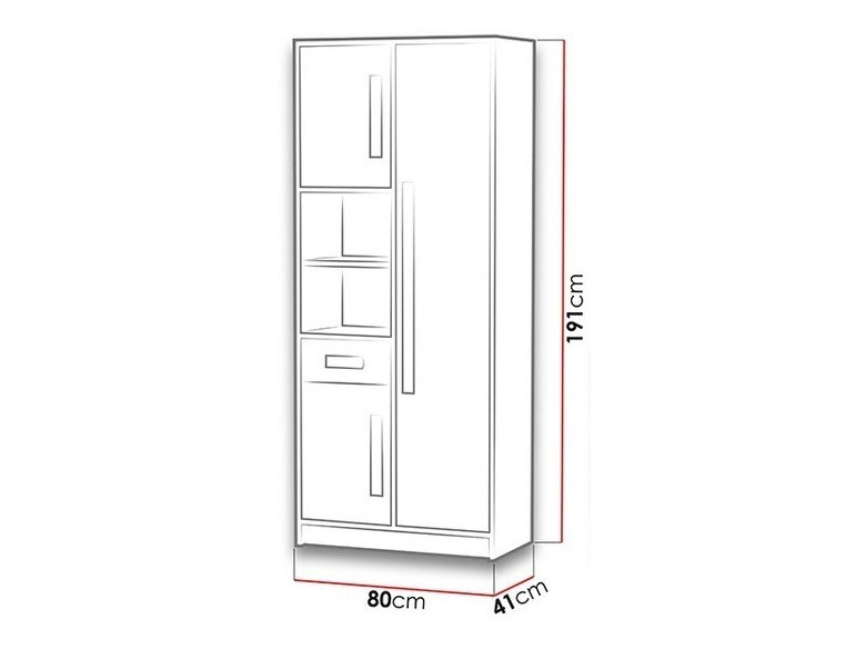 Regal Akron C101 (Grau + Weiß + Rot)