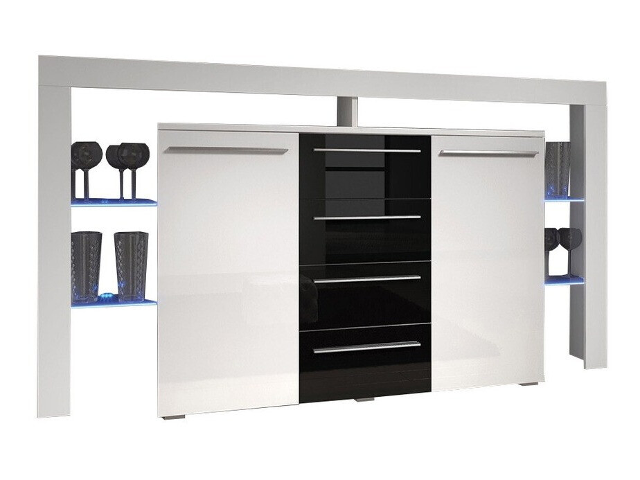 Kommoden Aestas (Weiß + Schwarz glänzend)