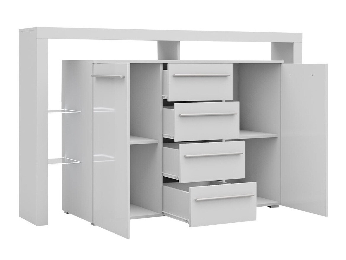 Kommoden Aestas (Weiß + Schwarz glänzend)