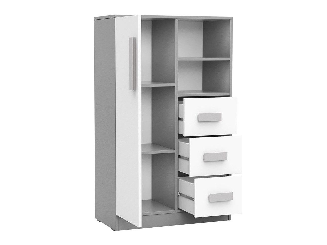 Kommoden Akron H100 (Anthrazit + Weiß + Grau)