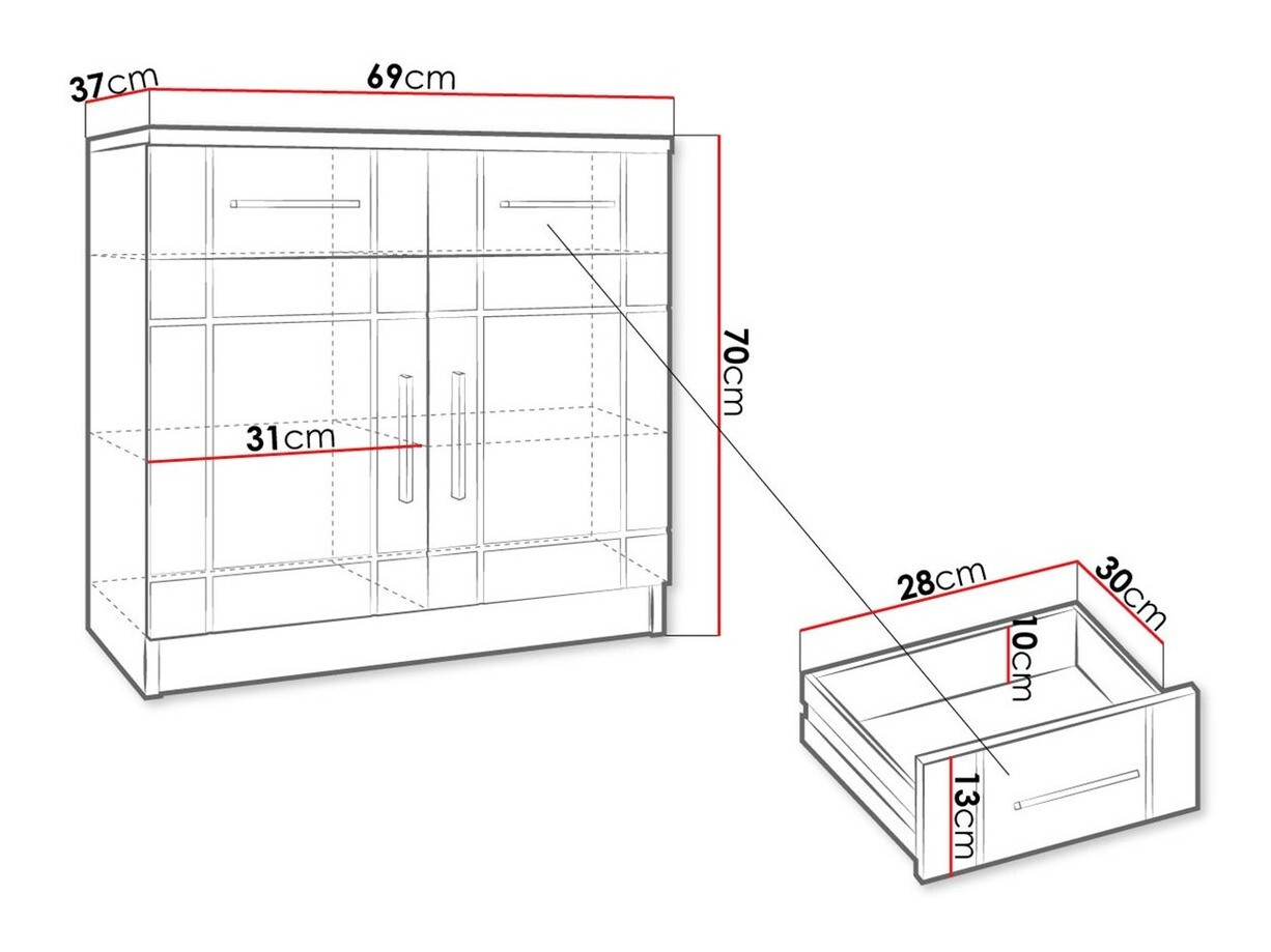 Kommoden Bacces (Sonoma Eichenholzoptik)