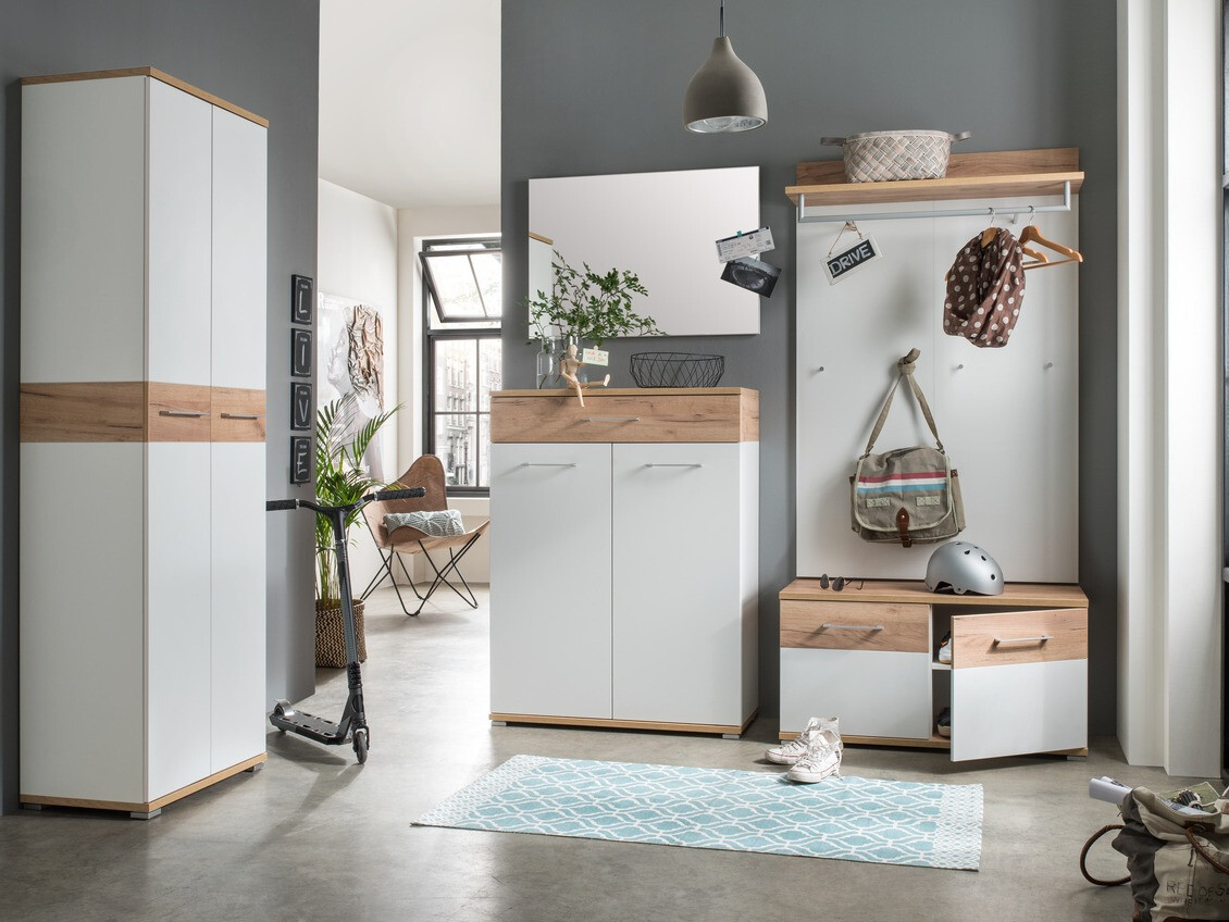 Kommoden Nuveno 100 (Weiß + Navarra eichenholzoptik)