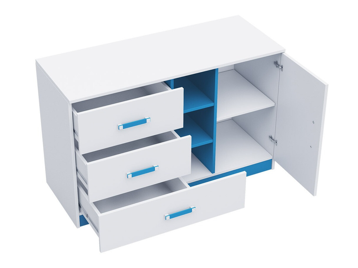 Kommoden Sorviru 101 (Weiß + Türkis)