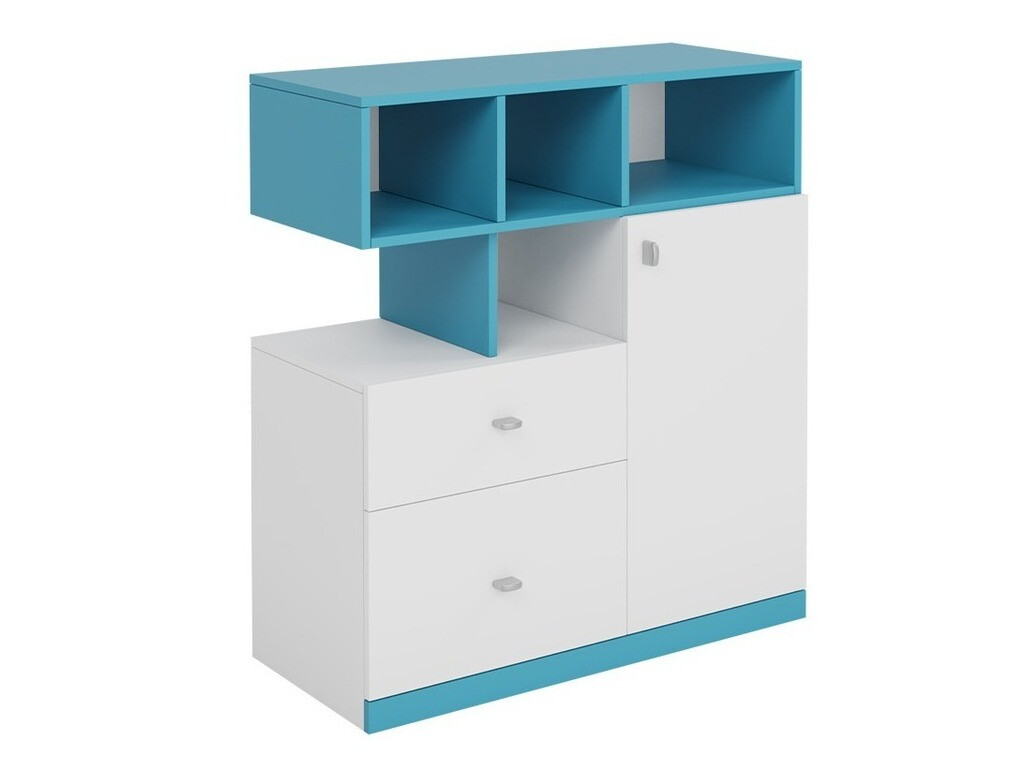 Kommoden Omaha E108 (Weiß + Türkis)