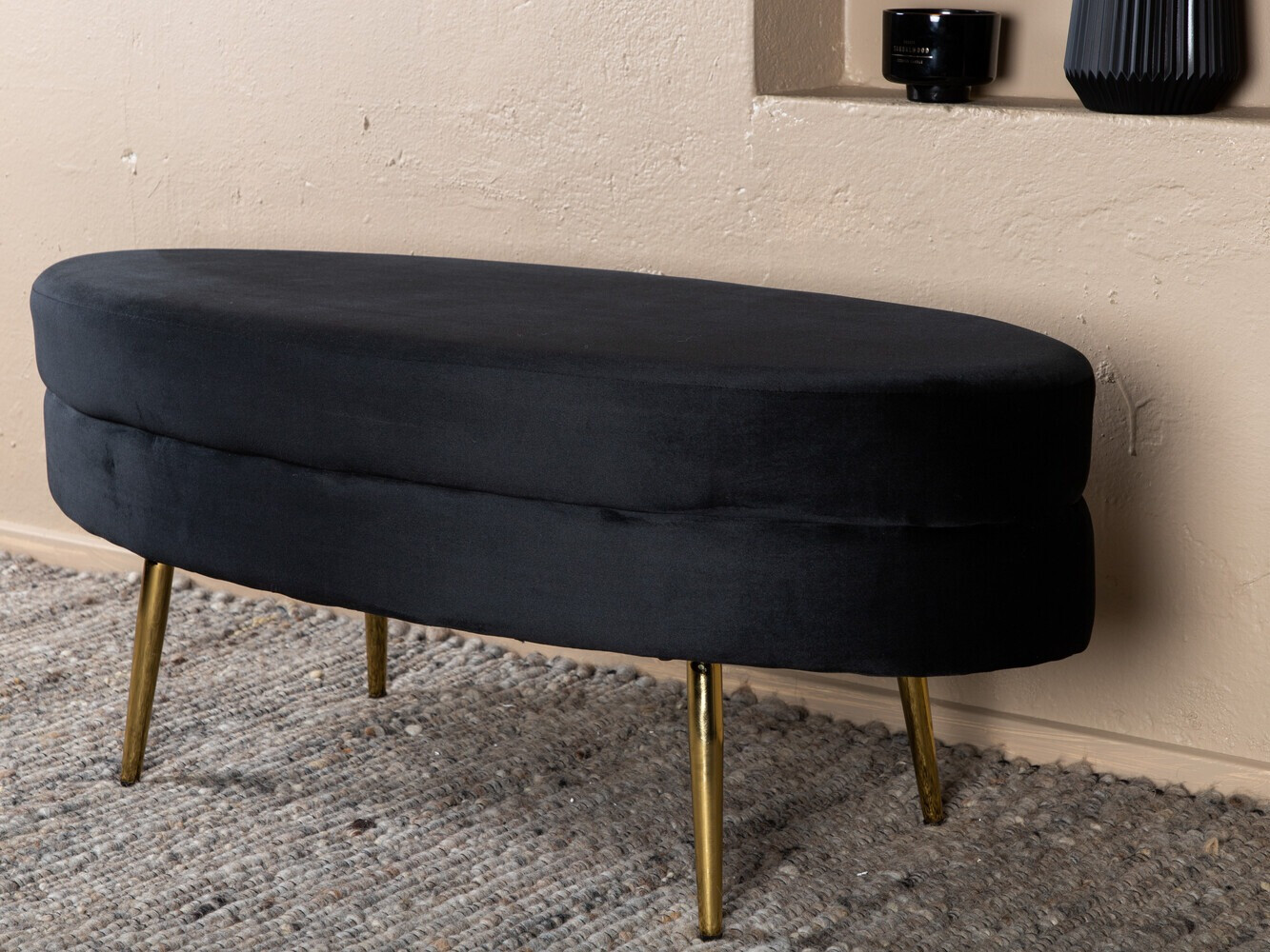 Polsterbank Dallas 2920 (Schwarz + Messing)