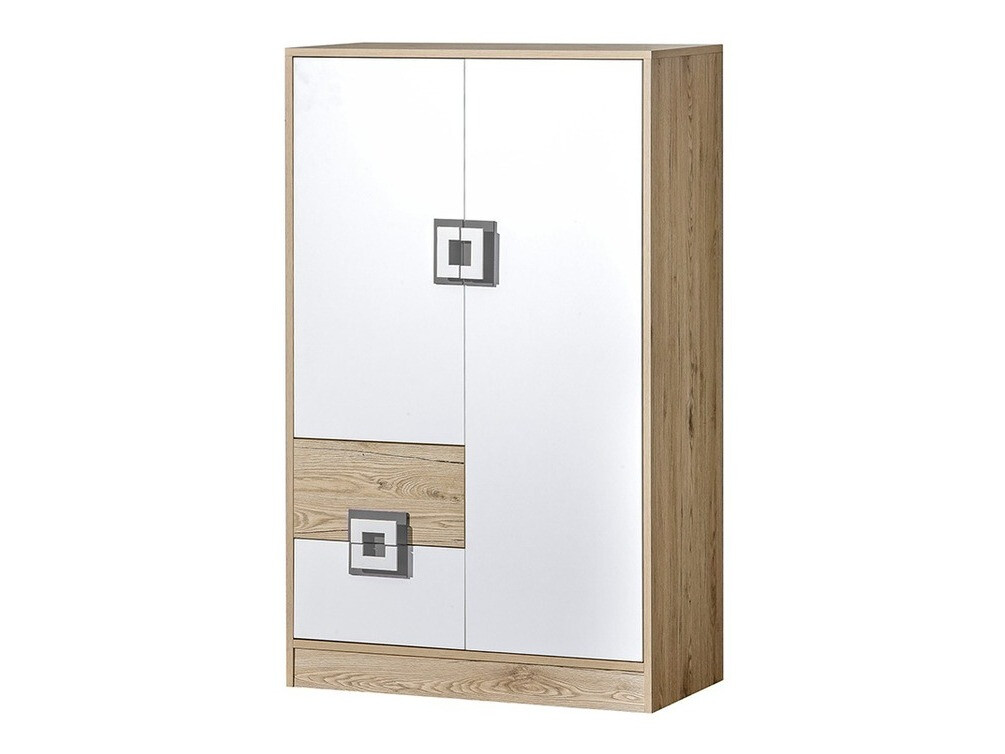 Kommoden Balvire 108 (Eichenholzoptik hell + Weiß + Grau)