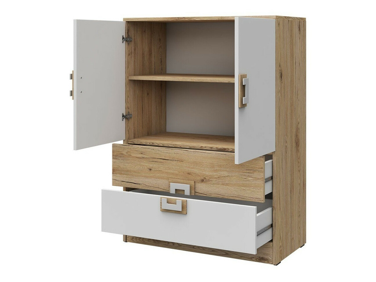 Kommoden Balvire 109 (Eichenholzoptik hell + Weiß)