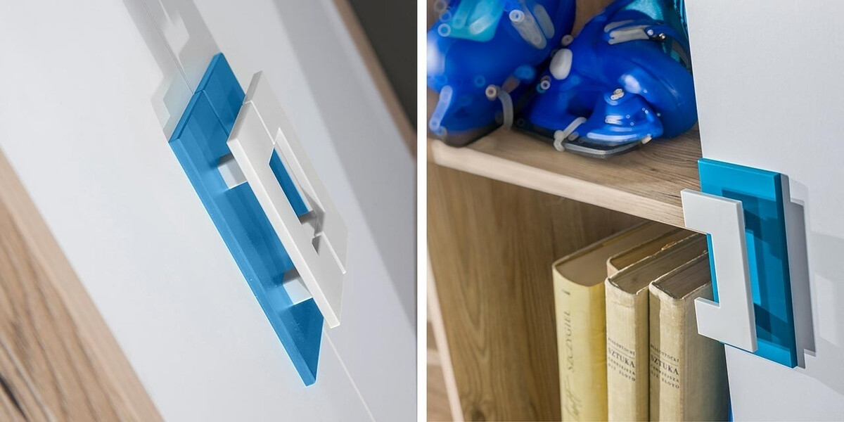 Wandregal Balvire 112 (Eichenholzoptik hell + Weiß + Grau)