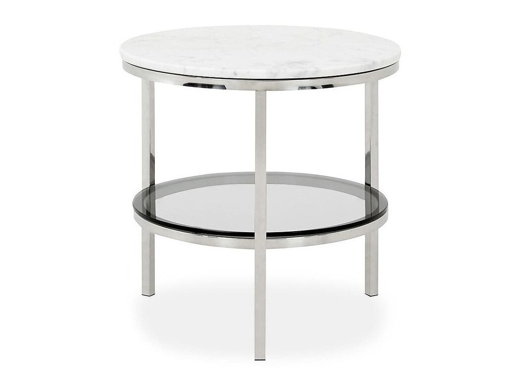 Beistelltisch Riverton 199 (Weiß + chrom)