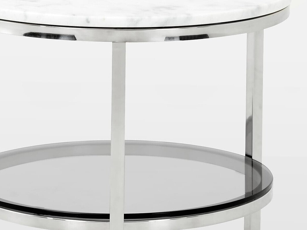 Beistelltisch Riverton 199 (Weiß + chrom)