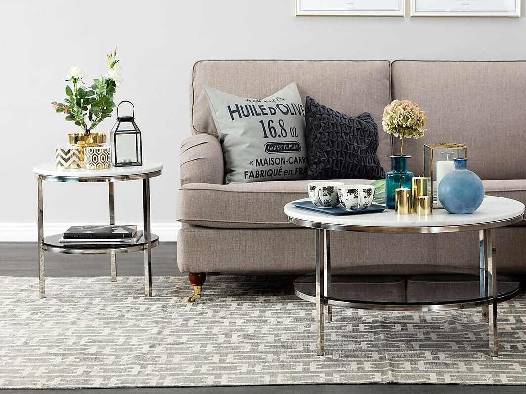 Beistelltisch Riverton 199 (Weiß + chrom)