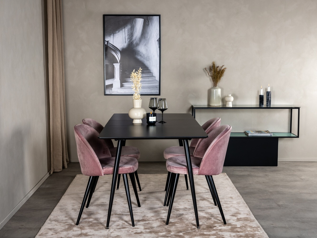 Essgruppe Dallas 1521 (Rosa + Schwarz)