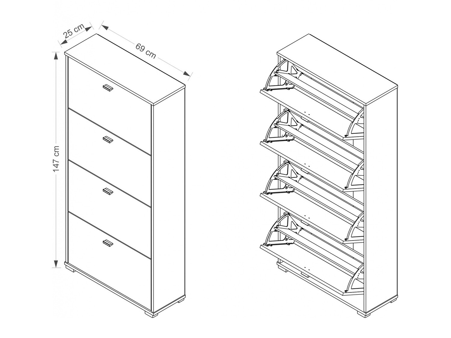 Schuhschrank Fenmora 103 (Sonoma Eichenholzoptik)