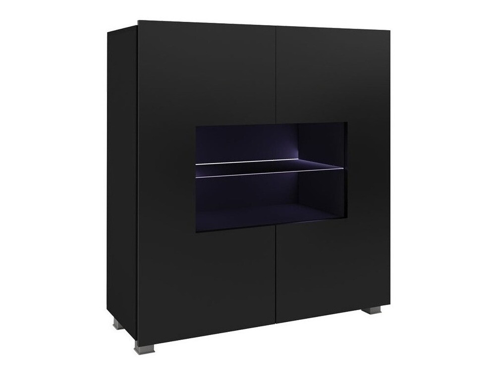 Sideboard Tivdalu 100 (Schwarz + Schwarz glänzend)
