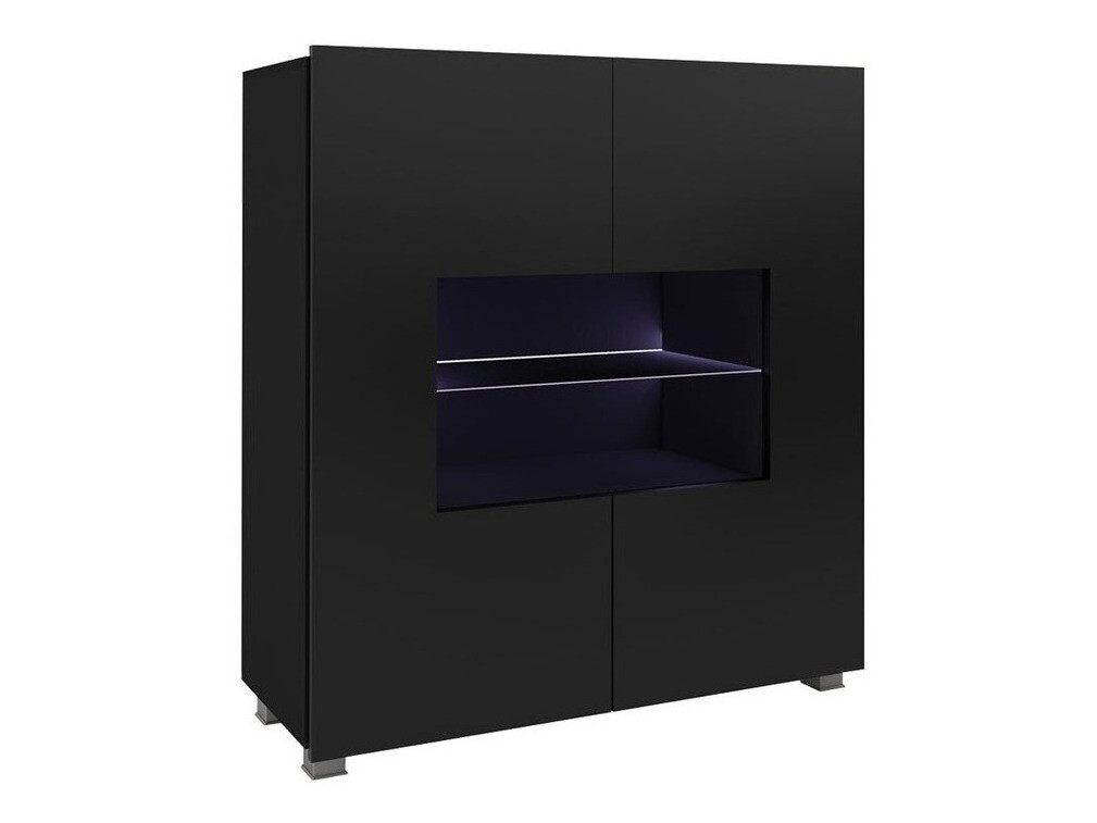 Sideboard Tivdalu 100 (Schwarz + Schwarz glänzend)