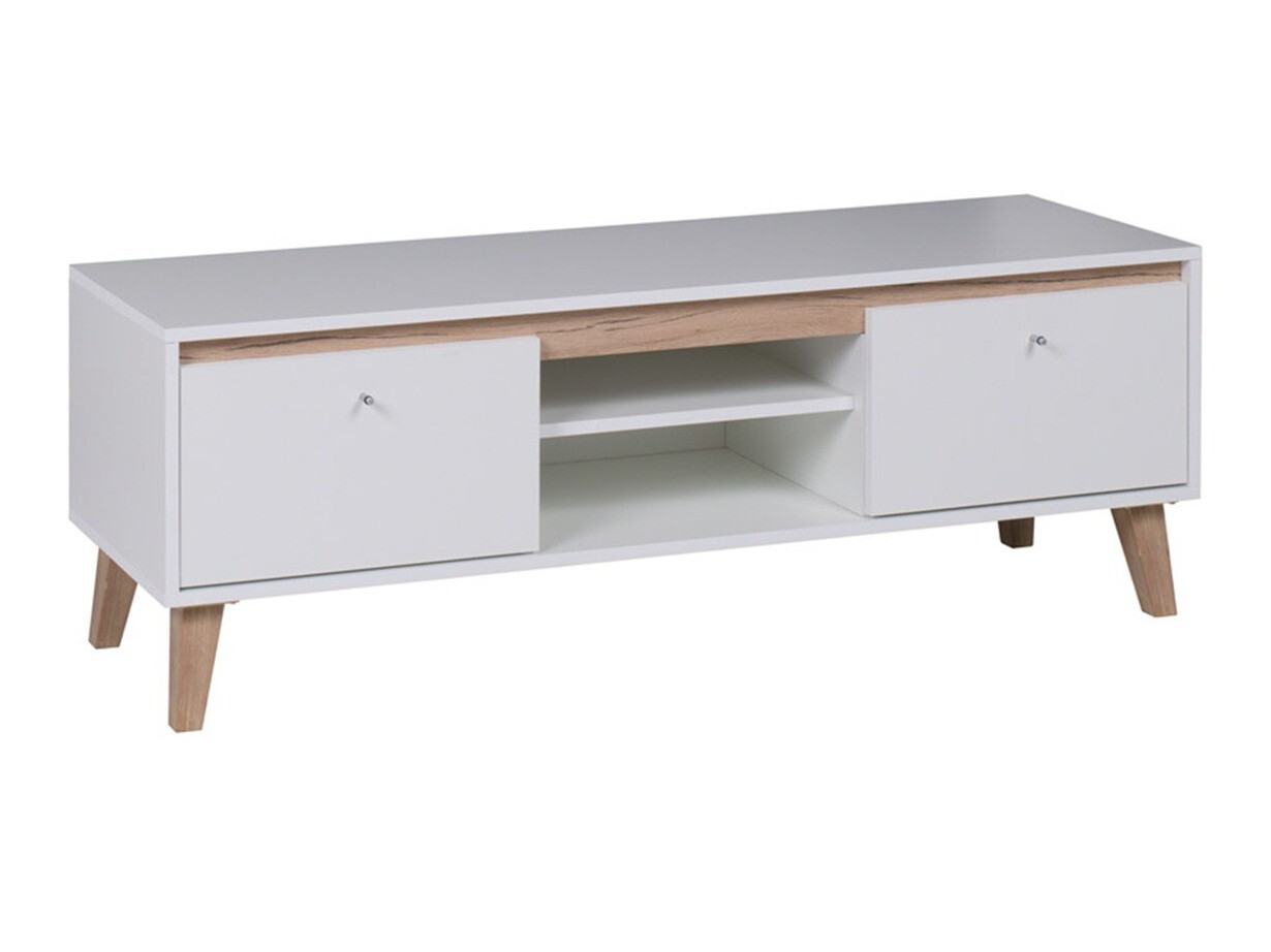 TV-Möbel Delbene 111 (San Remo Eichenholzoptik + Matt weiß)