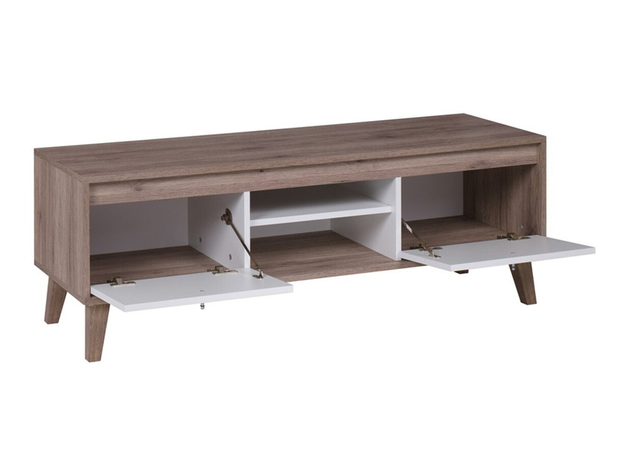 TV-Möbel Delbene 111 (San Remo Eichenholzoptik + Matt weiß)