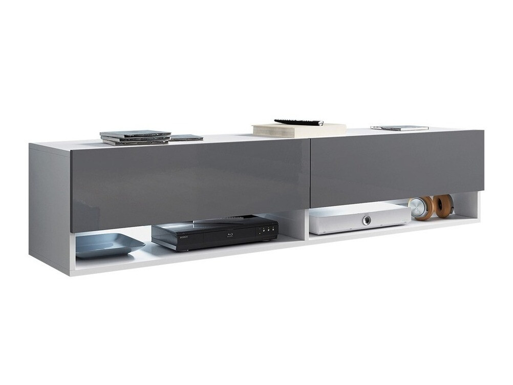 TV-Möbel Sarasota 118 (Weiß + Glanzgrau)