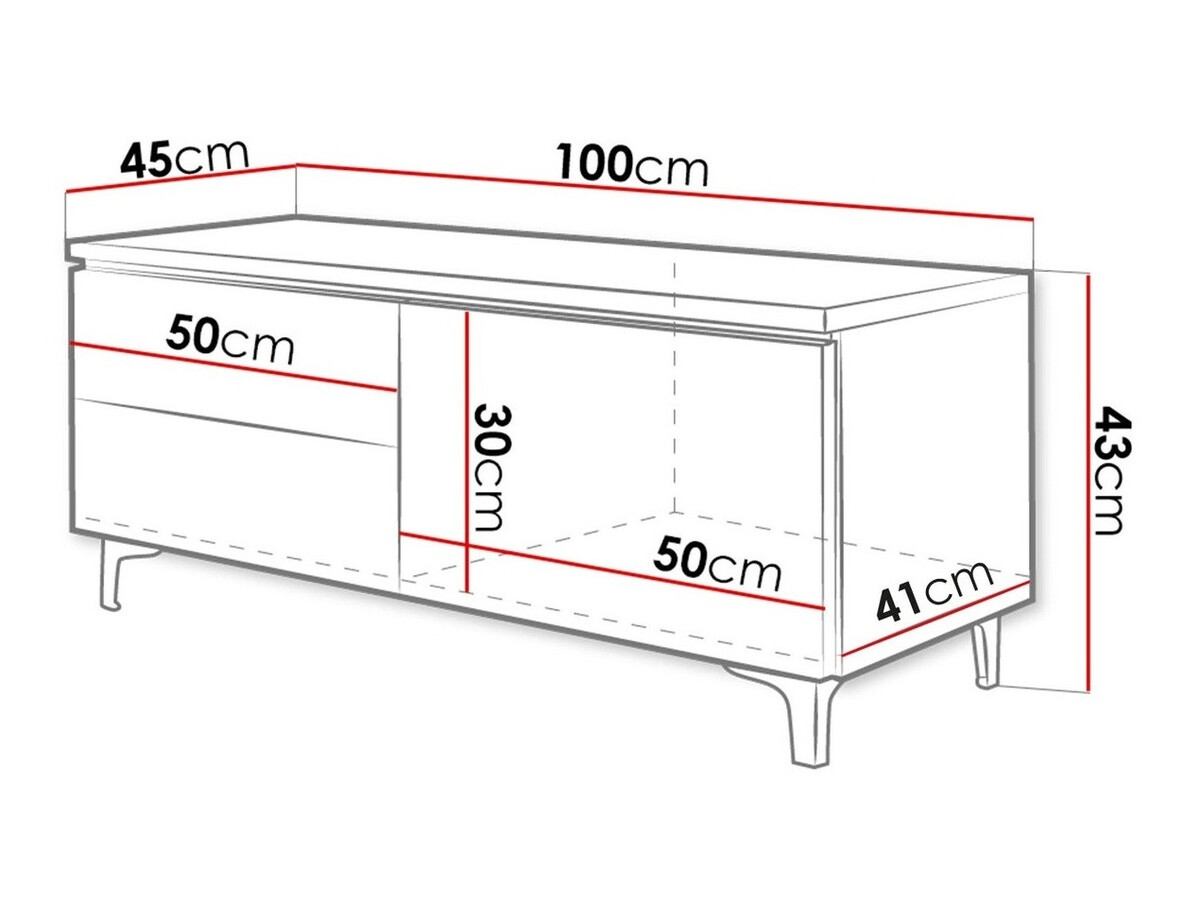 TV-Möbel Uva IV (Weiß + Weiß glänzend)