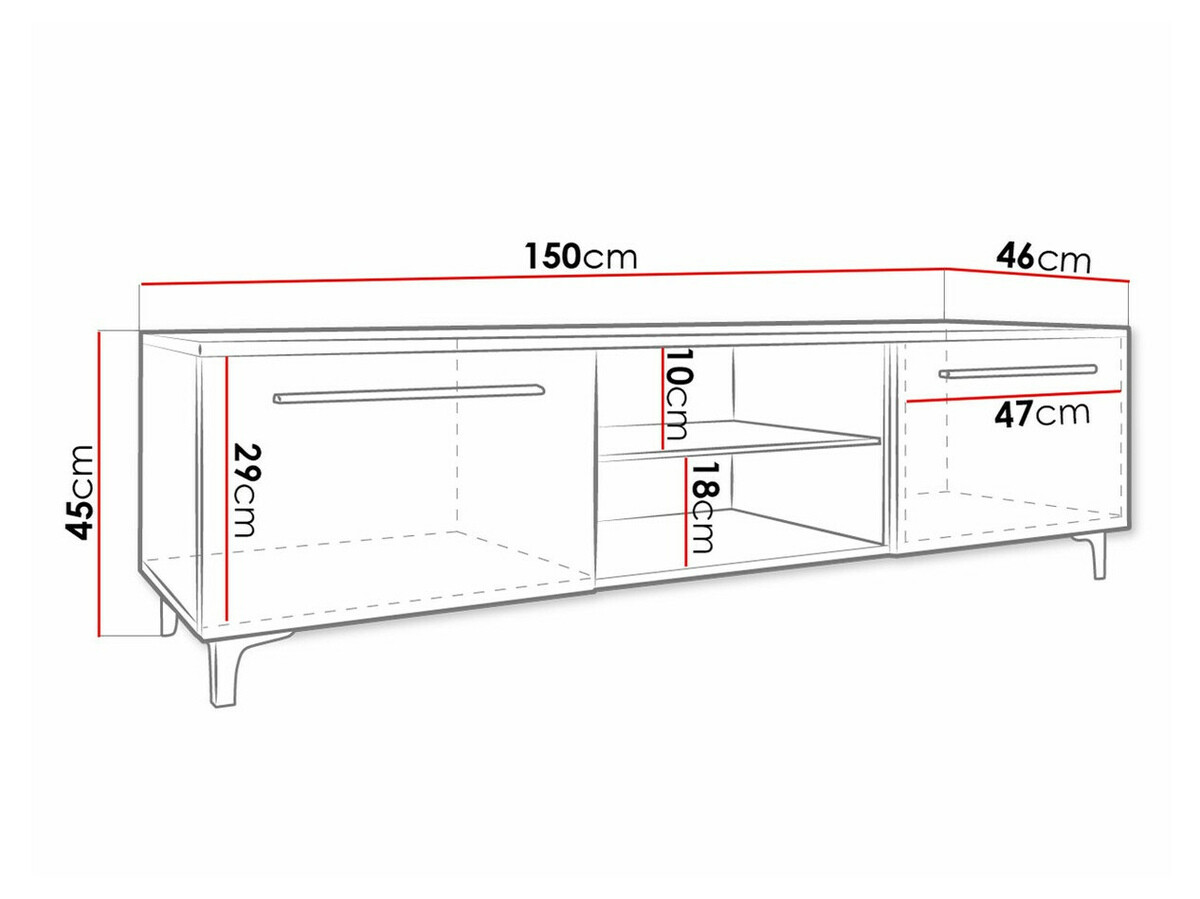 TV-Möbel Uva V (Weiß + Weiß glänzend)