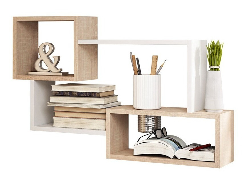 Wandregal Sarasota 106 (Sonoma Eichenholzoptik + Weiß)