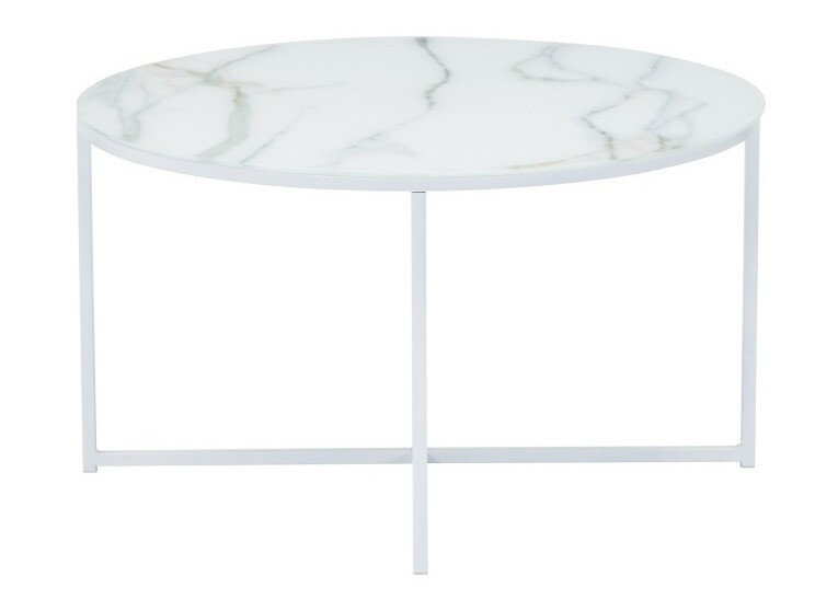 Couchtisch Riverton 380 (Weißer Marmor + Weiß)