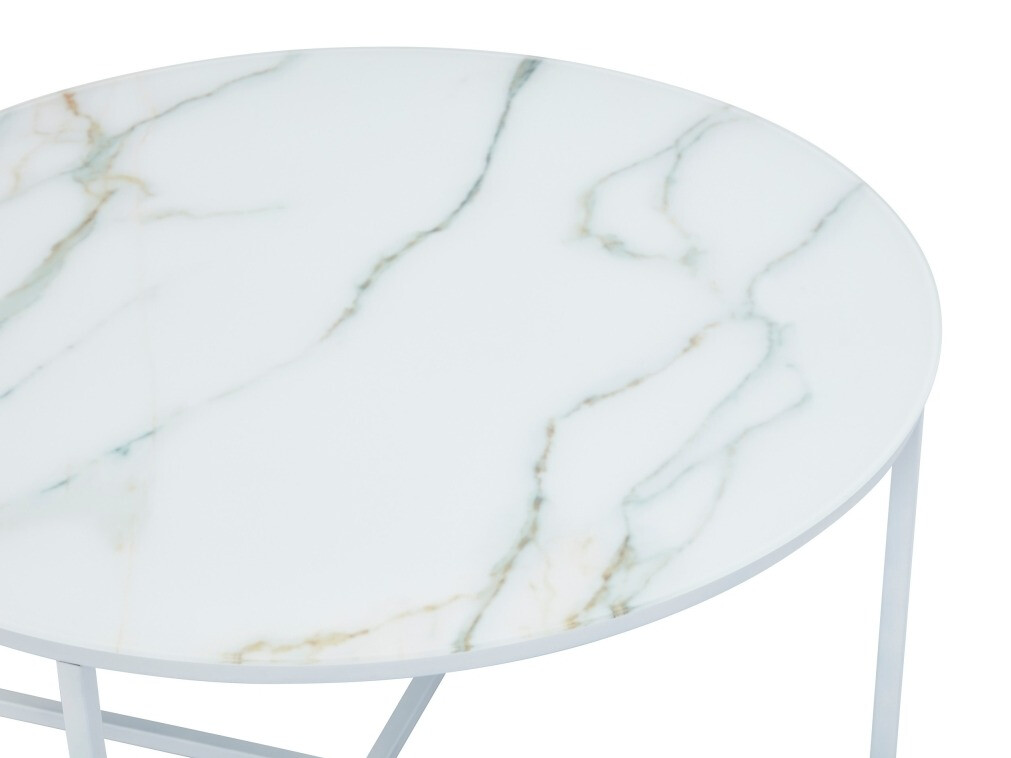 Couchtisch Riverton 380 (Weißer Marmor + Weiß)