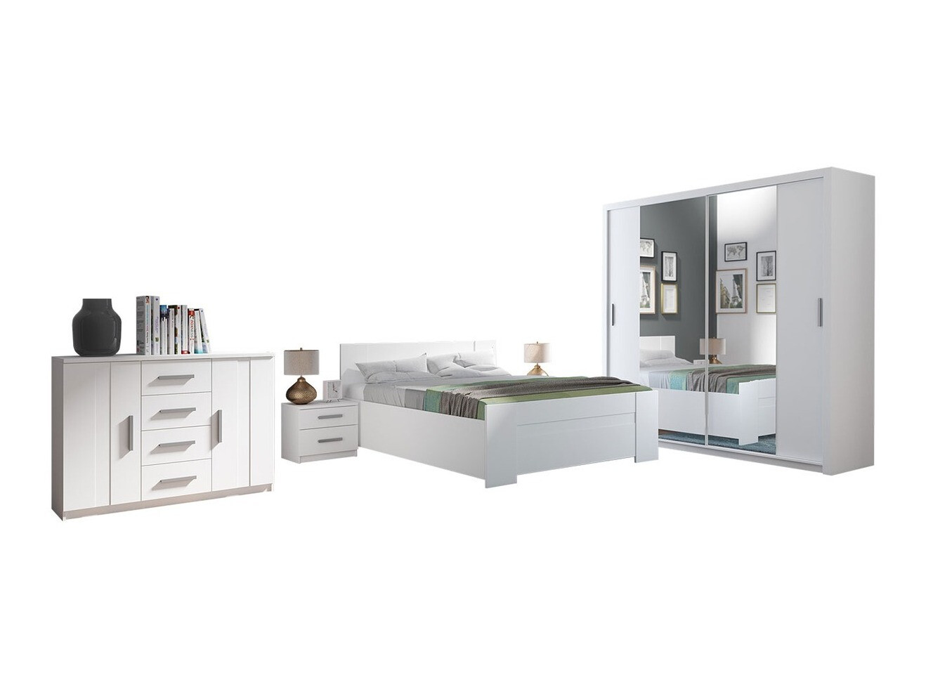 Schlafzimmer-Set Catromi 115 (Weiß)