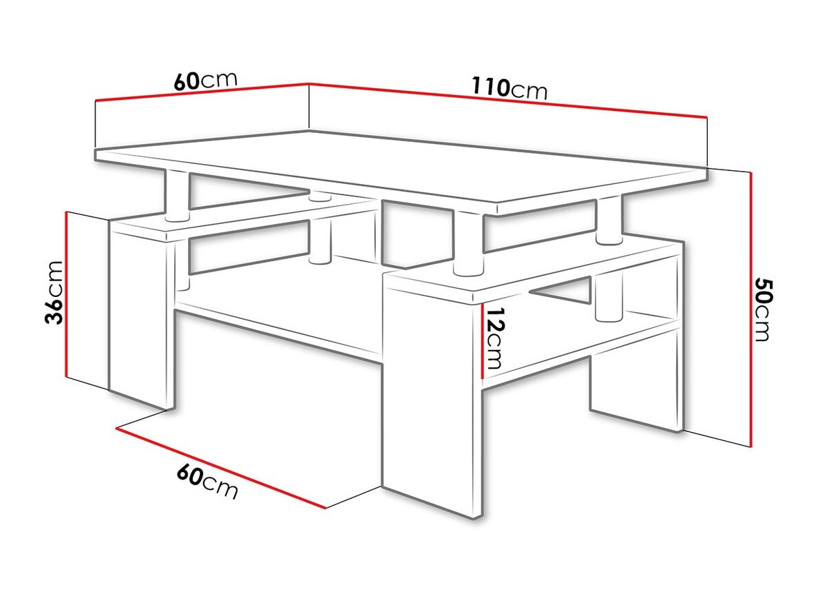 Couchtisch Fortunal (Sonoma Eichenholzoptik)