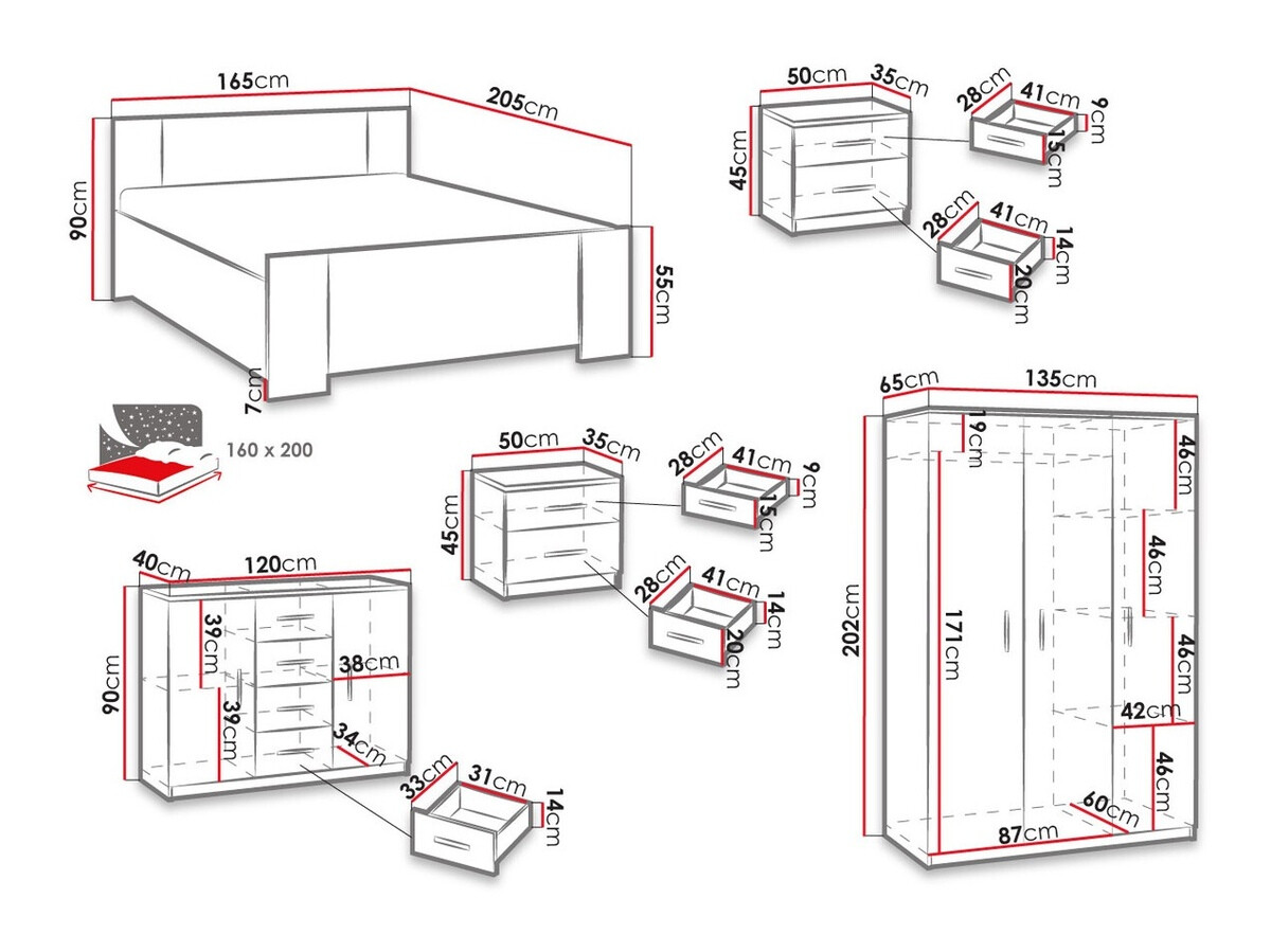 Schlafzimmer-Set Catromi 123 (Artisan Eichenholzoptik)
