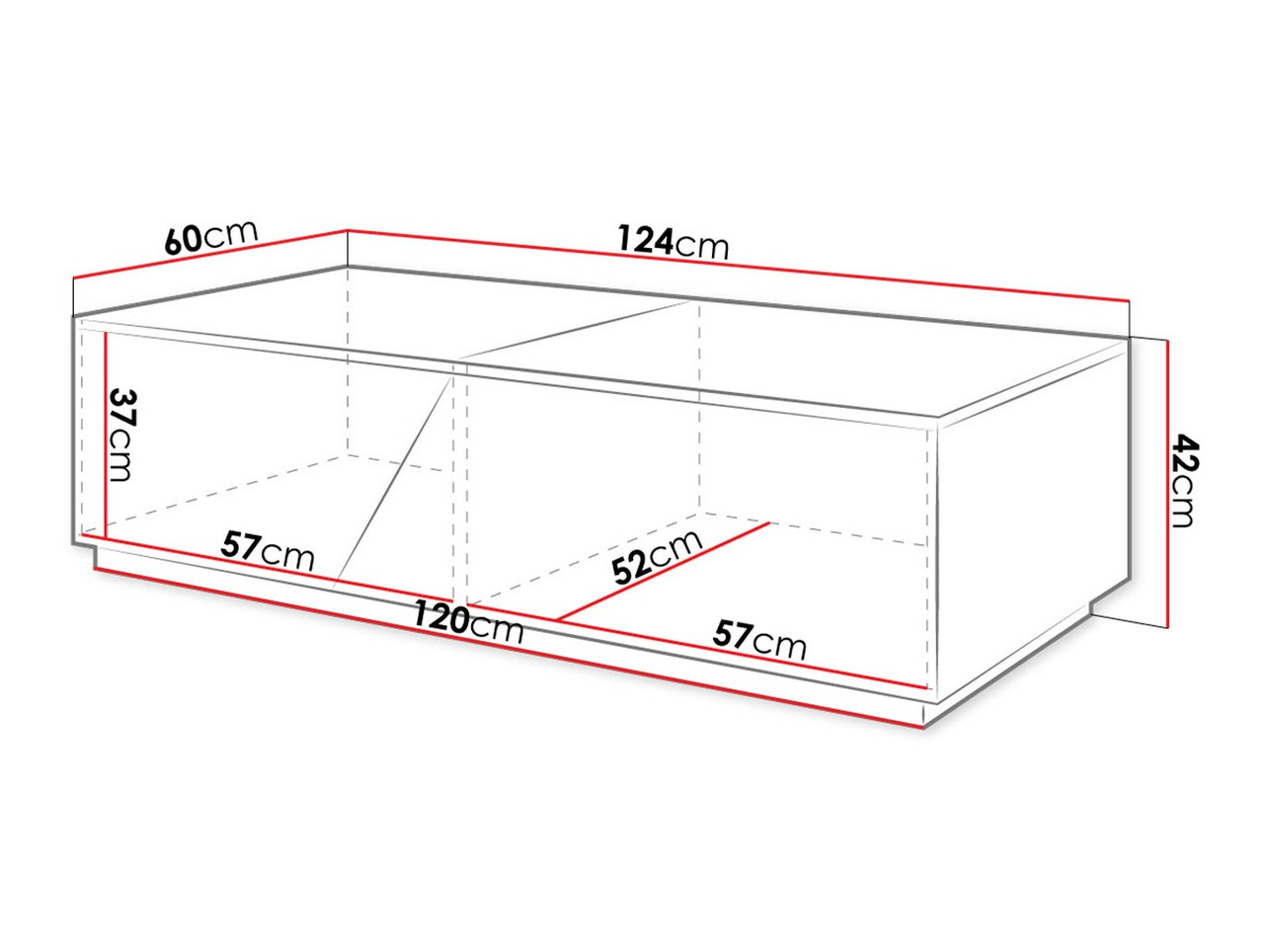 Couchtisch Comfivo Daldune (Weiß + Wotan Eiche)