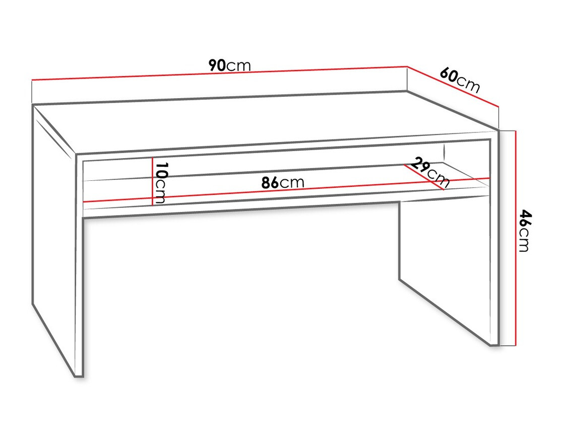 Couchtisch Providence H106 (Graphit + Weiß)