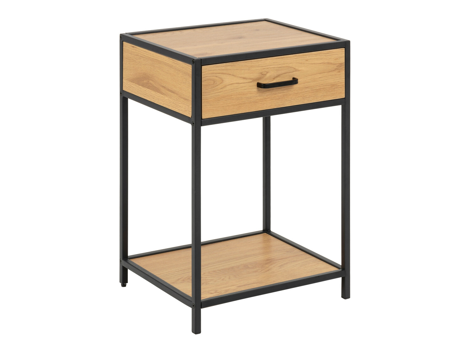 Nachttisch Norsica Sevferi 128 (Wildeichenholzoptik + Schwarz)