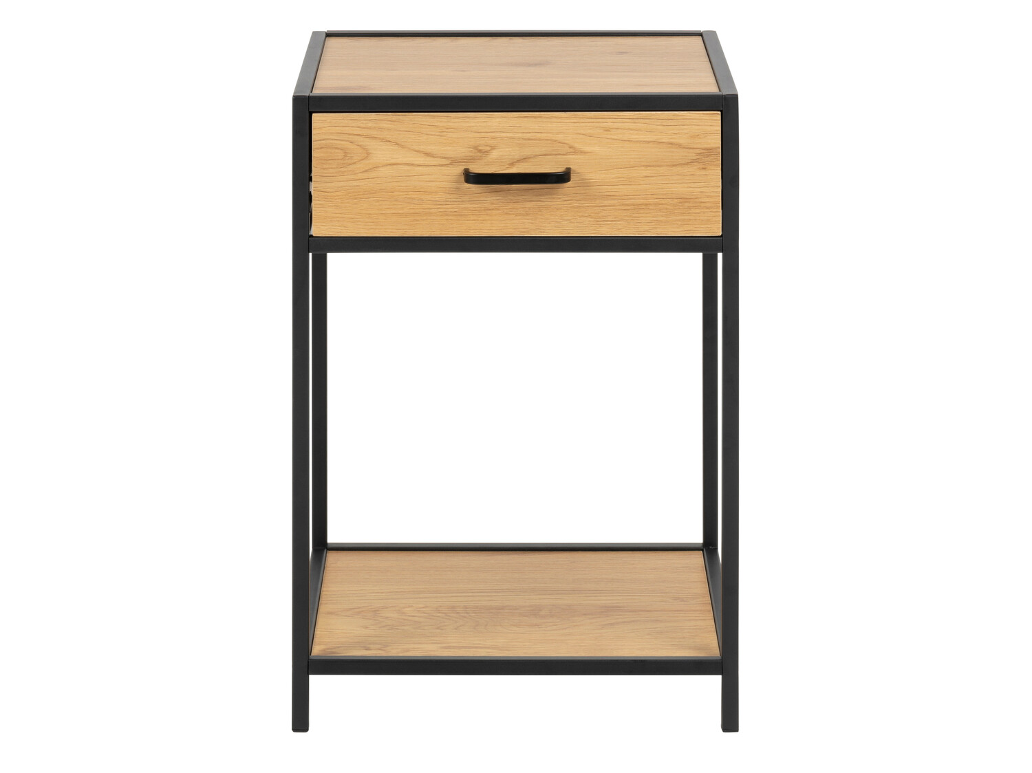 Nachttisch Norsica Sevferi 128 (Wildeichenholzoptik + Schwarz)