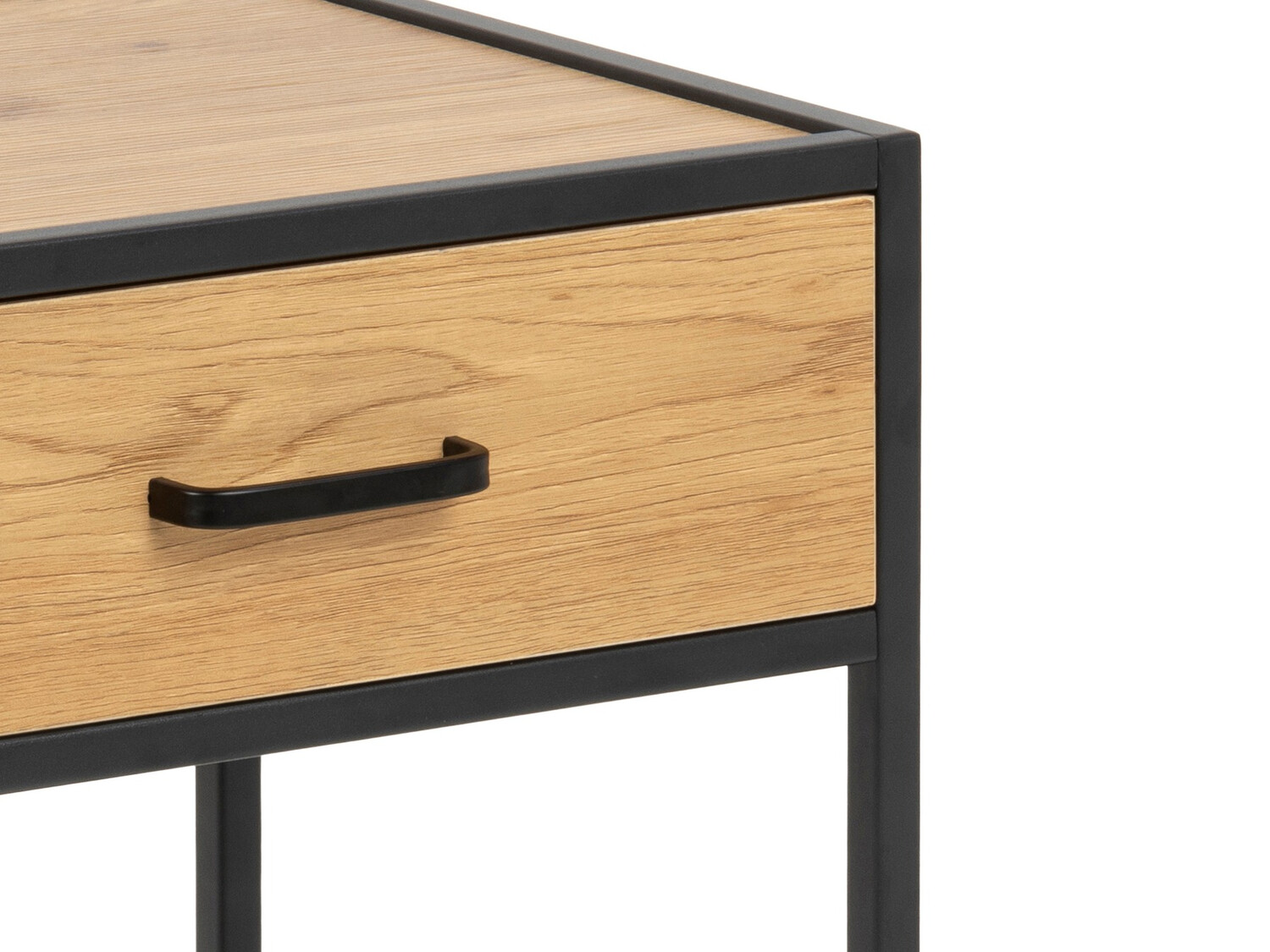 Nachttisch Norsica Sevferi 128 (Wildeichenholzoptik + Schwarz)