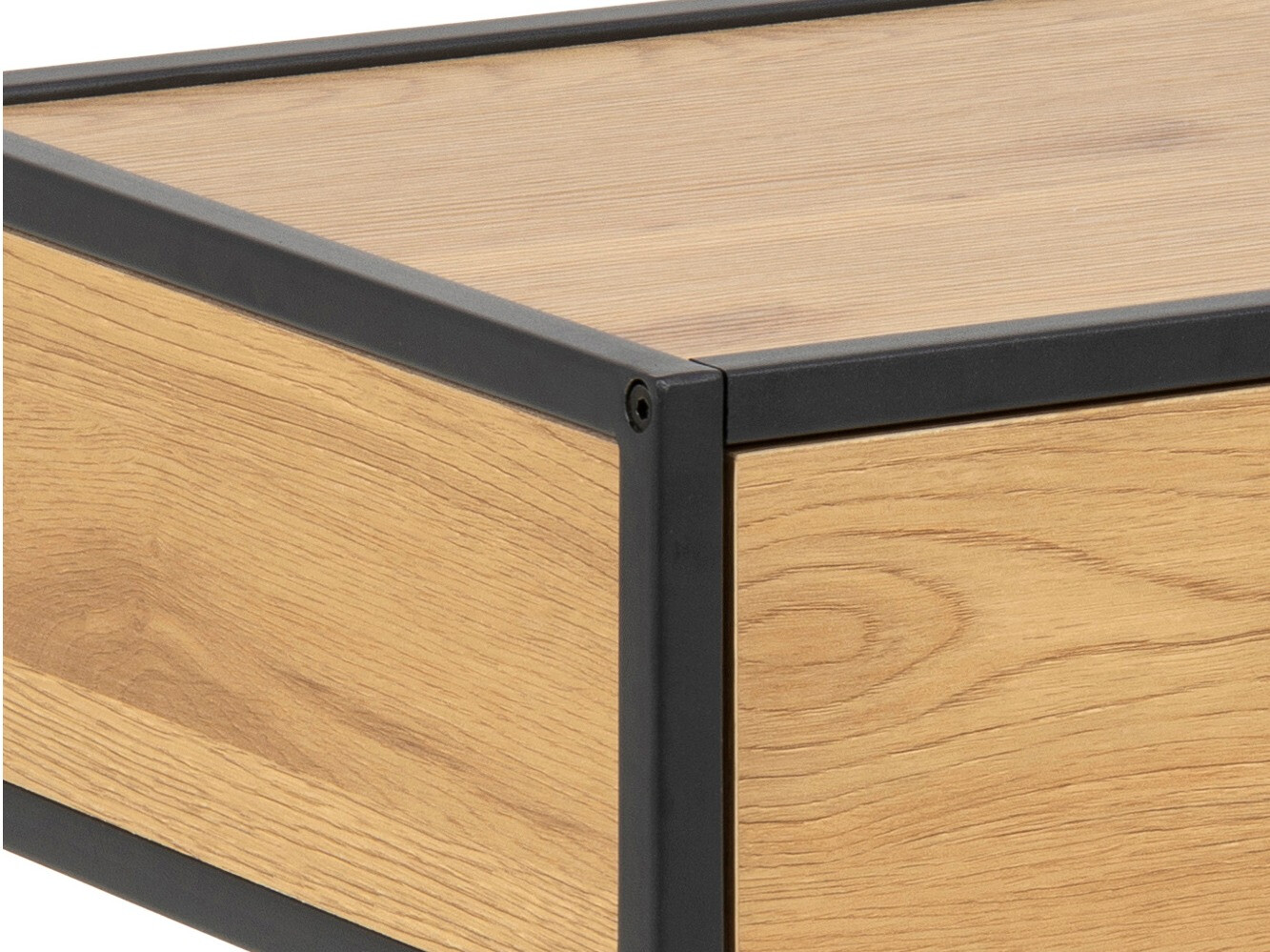 Nachttisch Norsica Sevferi 128 (Wildeichenholzoptik + Schwarz)