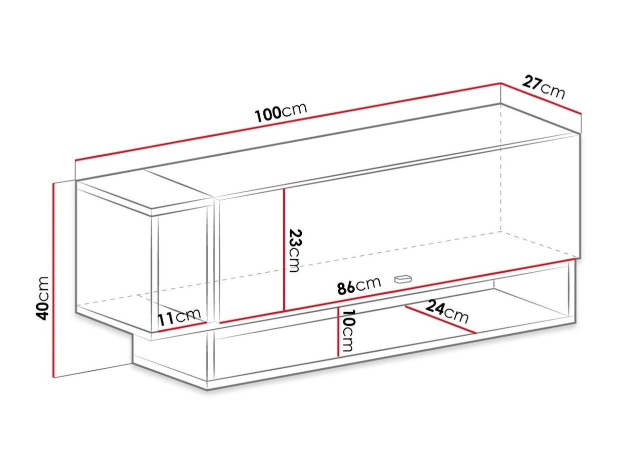 Hängeschrank Omaha E112 (Weiß + Türkis)