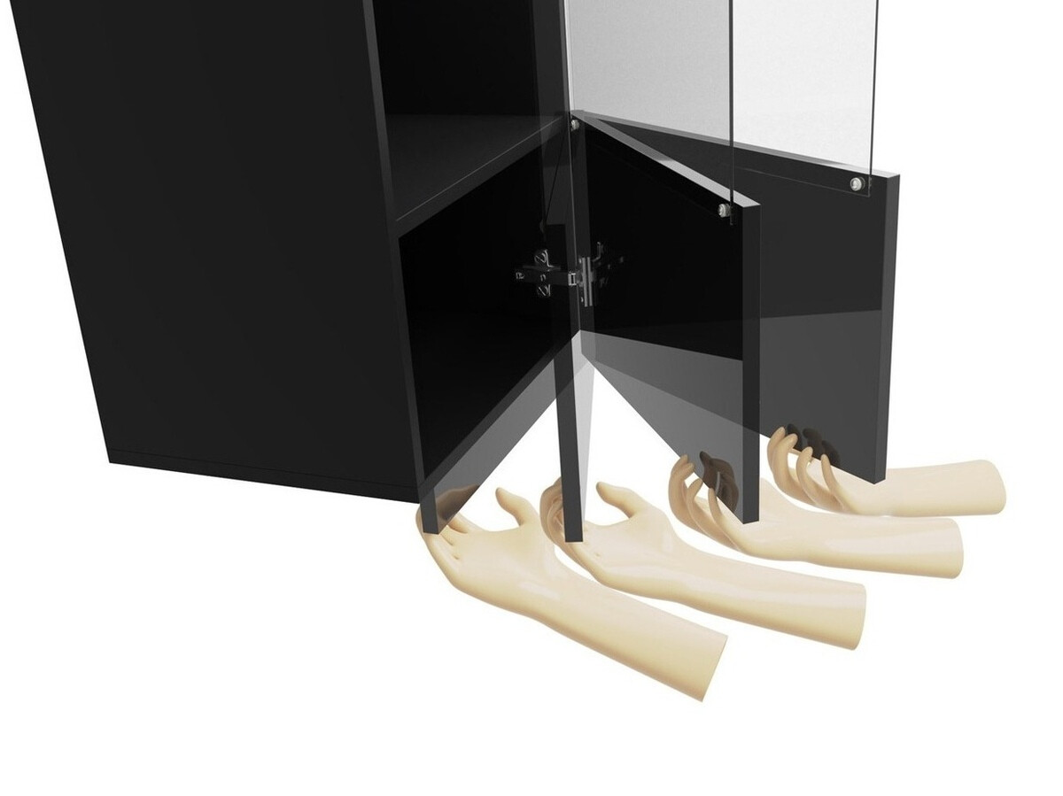 Hängeschrank Tivdalu 126 (Schwarz + Schwarz glänzend)