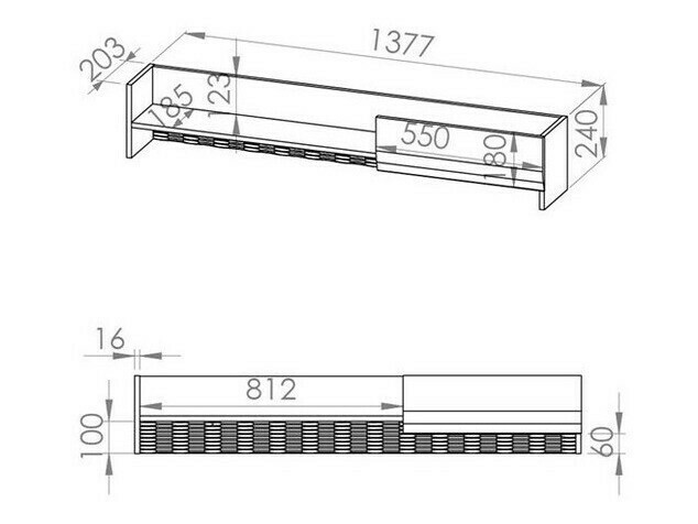 Wandregal Madison H112 (Weiß glänzend)