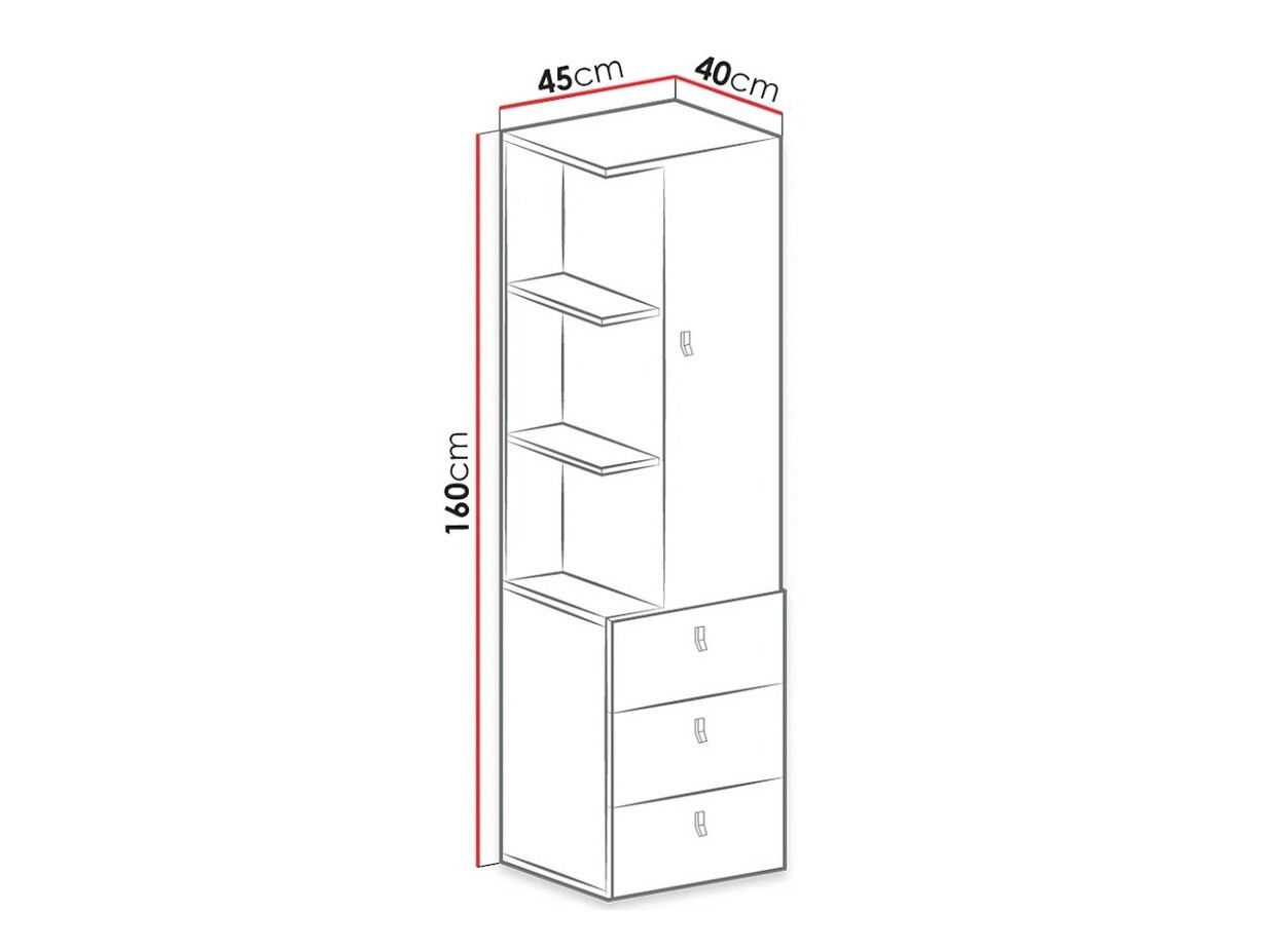 Regal Camteso 105 (Weiß + Eichenholzoptik + Türkis)