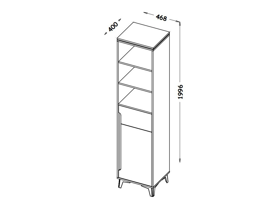 Regal Ogden H102 (Weiß + Helles Holz)