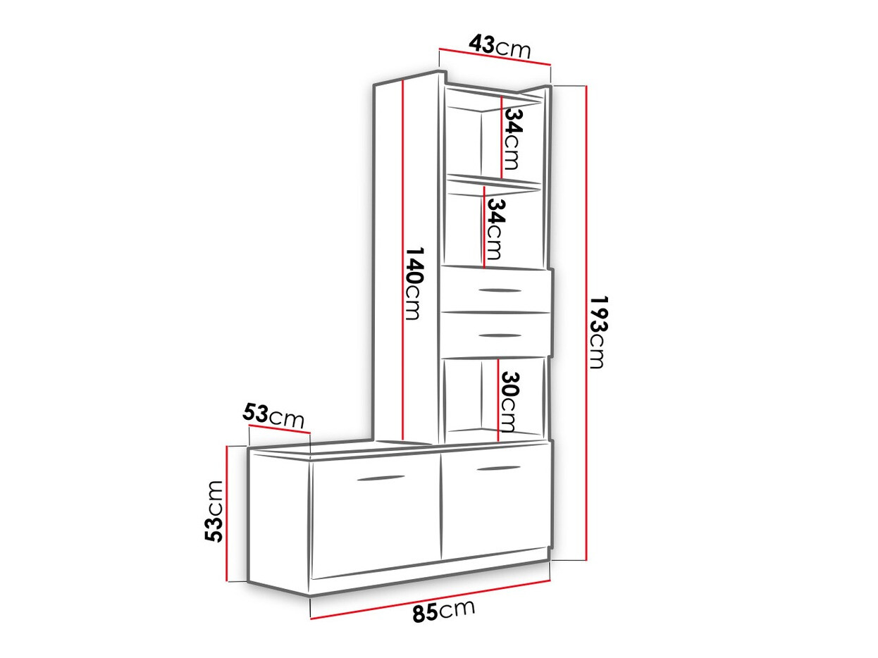 Regal Campus (Weiß + Glanzgrau)