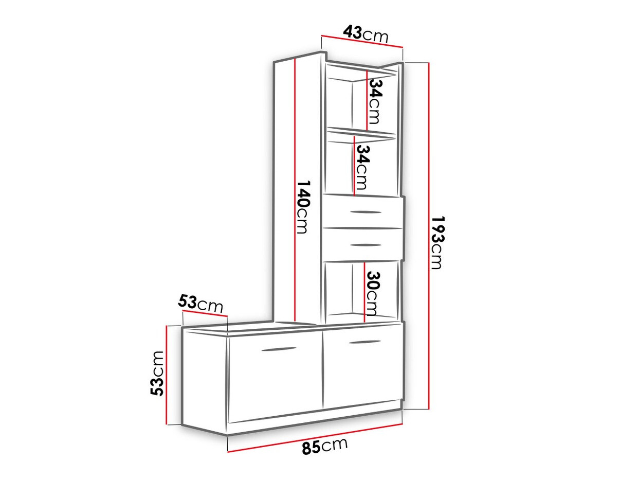 Regal Campus (Weiß + Weiß glänzend)