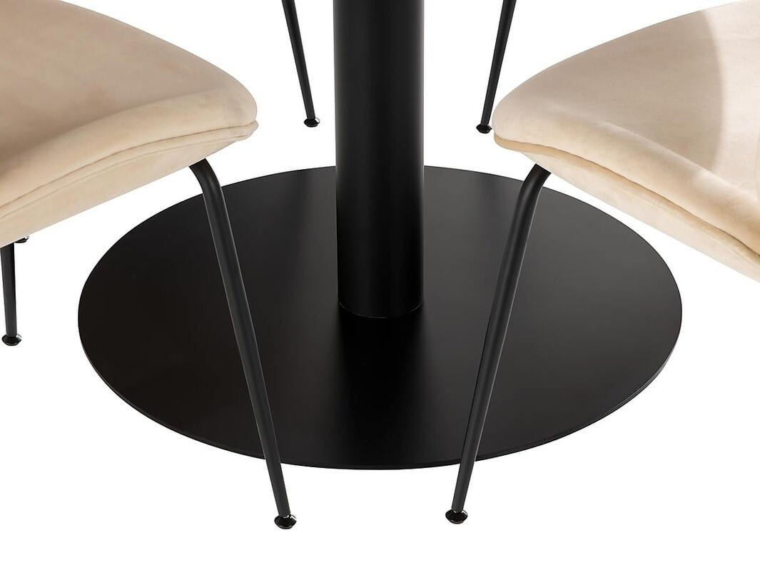 Essgruppe Flint 160 (Cremefarben + Schwarz)