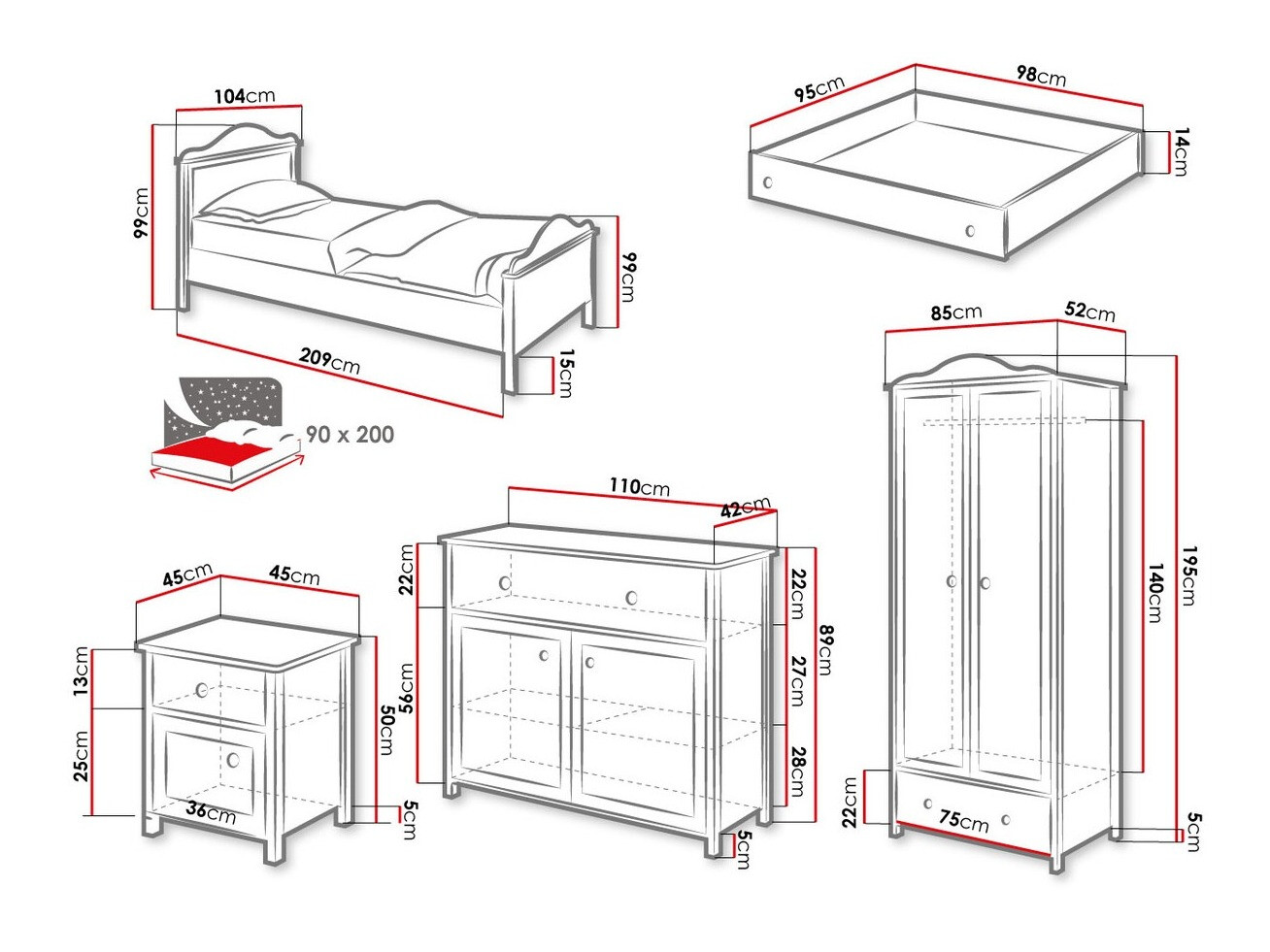 Kinderzimmer-Set Elblive 126