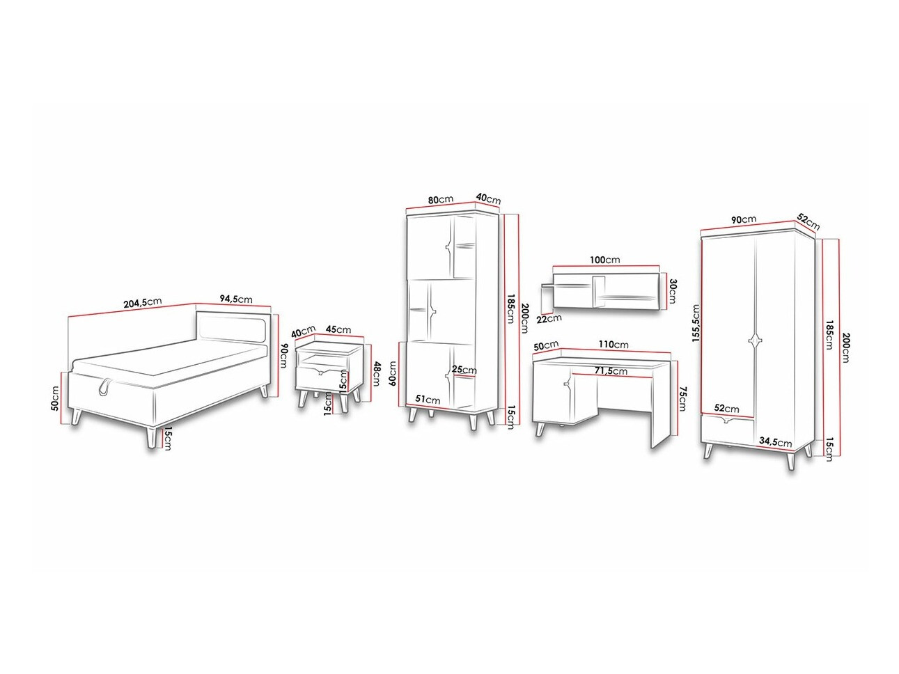 Kinderzimmer-Set Etrmoru 124