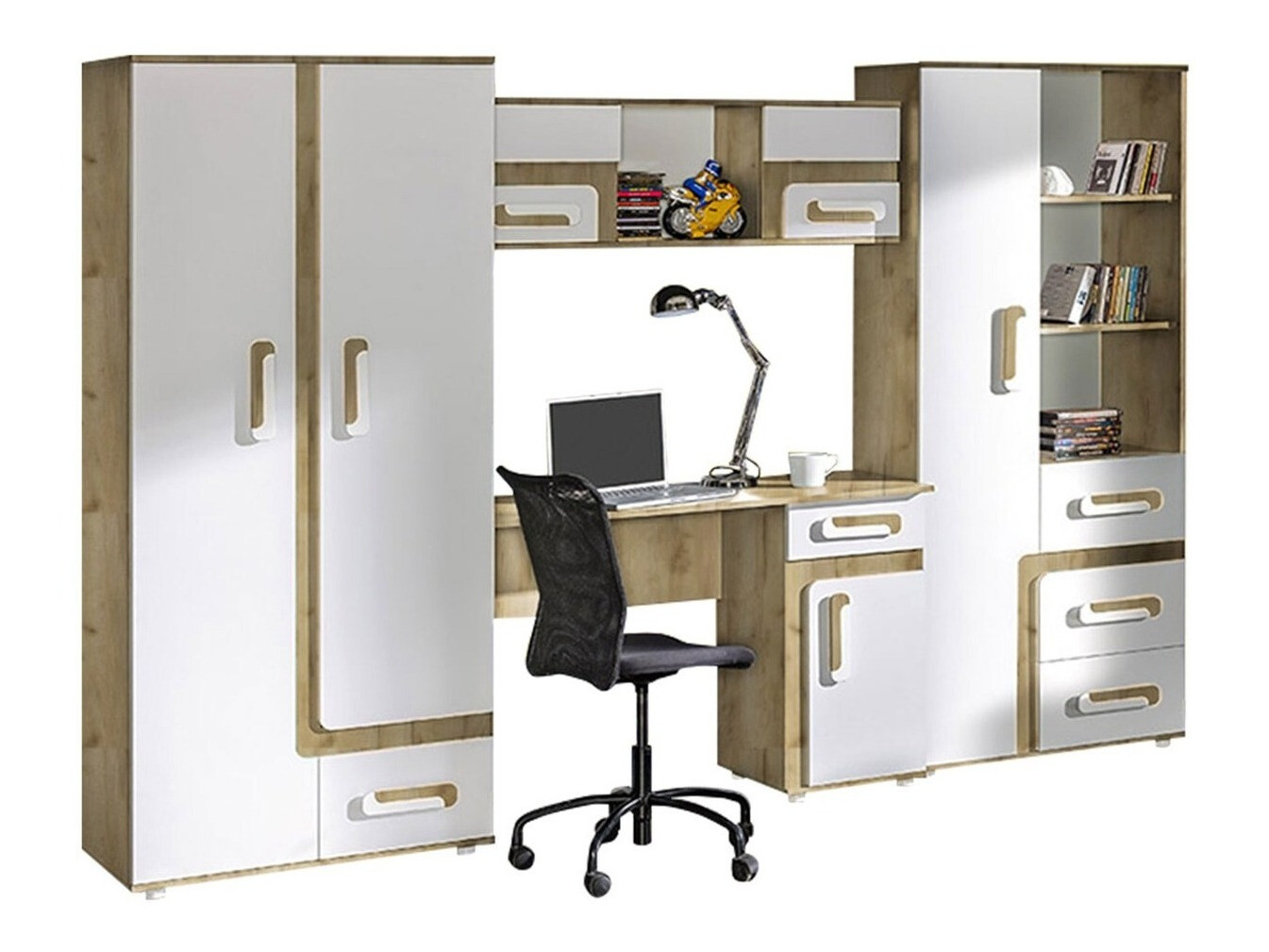 Kinderzimmer-Set Aviseve 108 (Eichenholzoptik hell + Weiß)