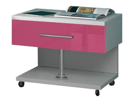 Kinderzimmer-Set Campus (Weiß glänzend + Rosa glänzend)