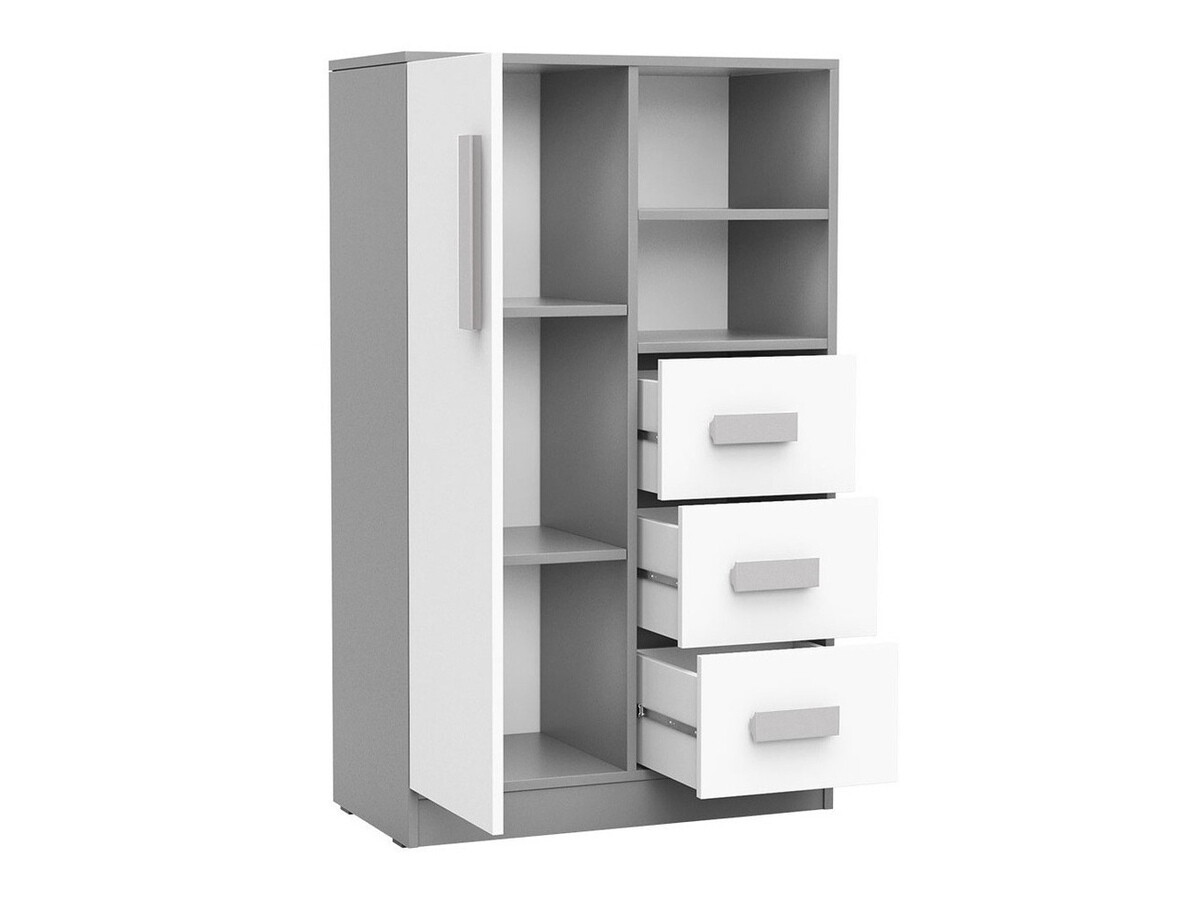 Möbel-Set Akron H106 (Anthrazit + Weiß + Grau)